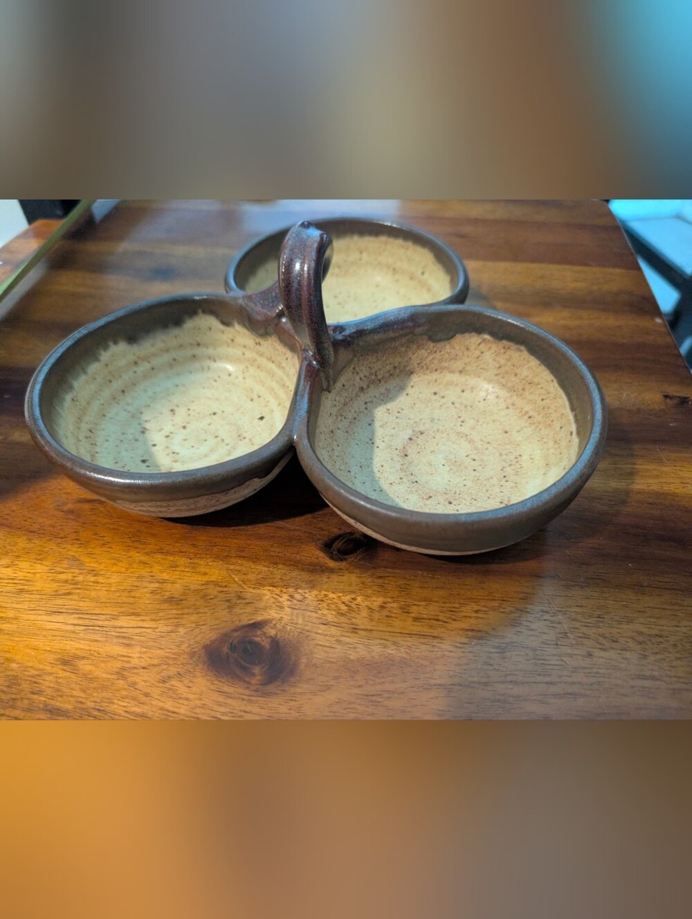 Handcrafted 3 Bowl Dip Serving Piece Bowl